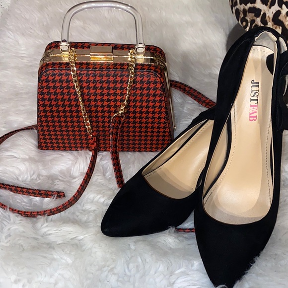 Cato Handbags - Cato Red and Black Houndstooth Women's Bag